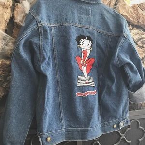 Vintage Jean Jacket W/ Betty Boop Patches